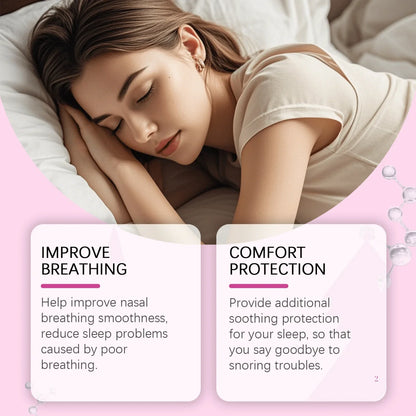Woman sleeping peacefully with KOEC mouth tape benefits for anti-snoring and comfort highlighted.
